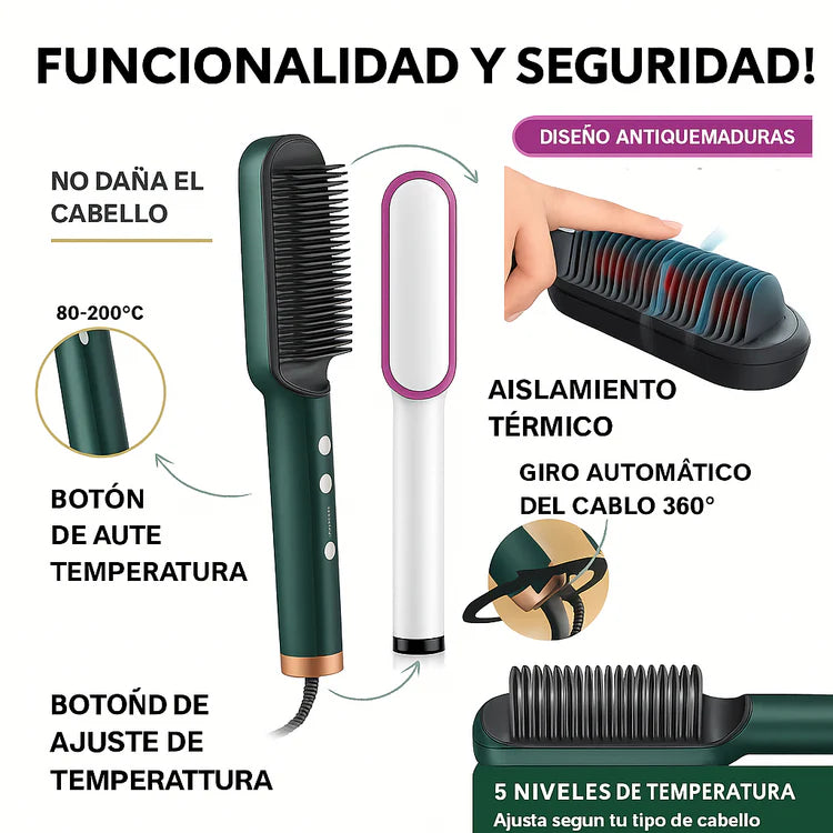 Cepillo Alisador Electrico 2 en 1